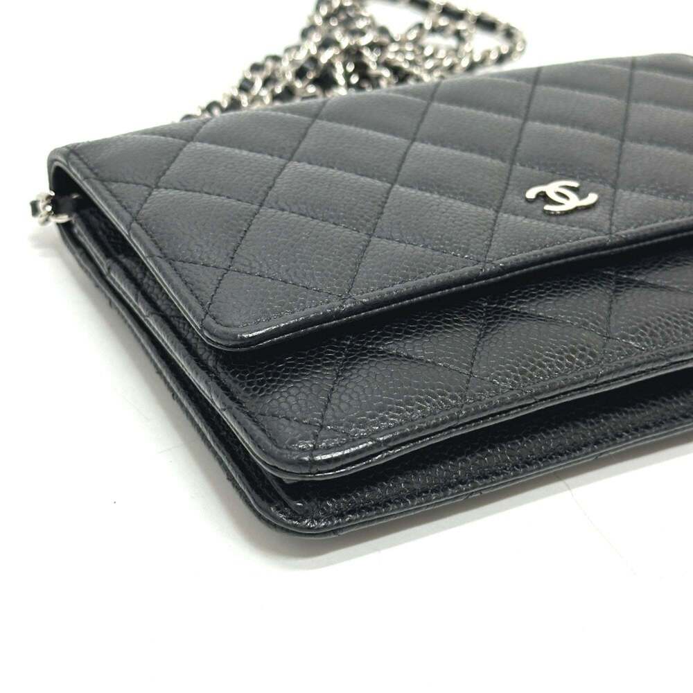 CHANEL Authentic Black Caviar Leather Logo Wallet - Picture 5 of 16